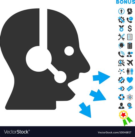 Operator Message Flat Icon With Bonus Royalty Free Vector