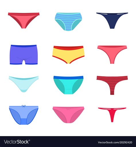 Set Female Panties Underwear For Women Royalty Free Vector