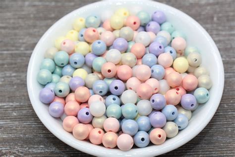 8mm Multicolored Shimmer Gumball Beads Round Acrylic Loose Beads