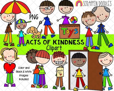 Acts Of Kindness Clipart Doodle Boys Clipart Holding Etsy