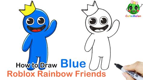 How To Draw Blue Easy 🌈 Roblox Rainbow Friends Cute Easy Step By Step Drawing Tutorial Youtube