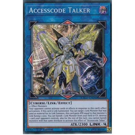 Yu Gi Oh Single Card Etco En046 Accesscode Talker Secret Rare