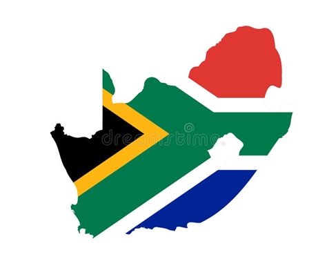 South Africa Flag National Africa Emblem Map Icon Stock Illustration