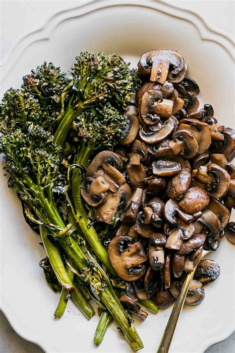 Roasted Broccolini And Mushrooms ⋆ 5 Ingredients 30 Minutes