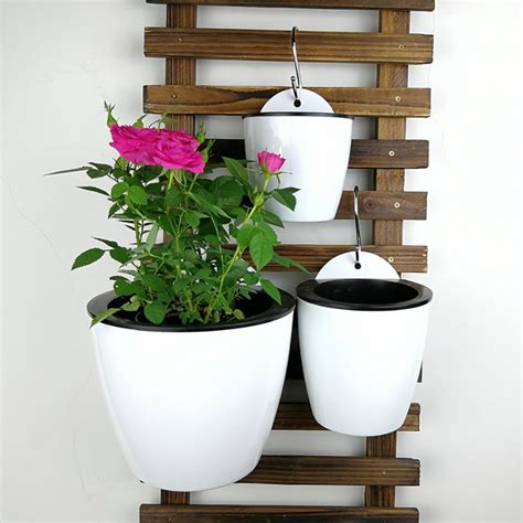 Buy Sungmor Self Watering Wall Planter Modern White 3PC Pack