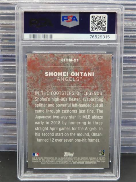 2018 Topps Update Shohei Ohtani Legends In The Making Rookie RC LITM