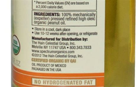Undeclared Allergens Peanut Spectrum Organic Hain Celestial Group