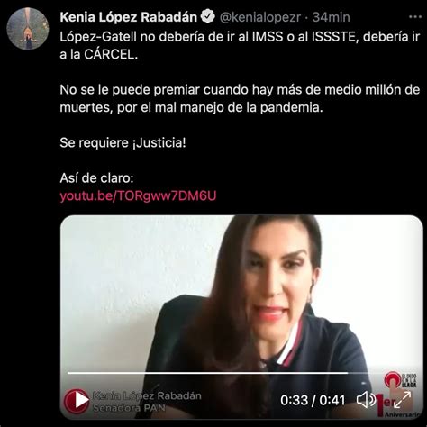 “debería Ir A La Cárcel” Kenia López Rabadán Se Lanzó Contra López Gatell Infobae