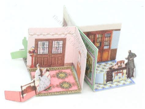 Miniature Pop Up Folding Paper Doll House Acb 213 The Little