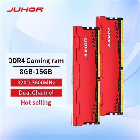 JUHOR DDR4 Ram 16GB 8GB 32GB 2666MHz 3200MHz 3600MHz DIMM Desktop