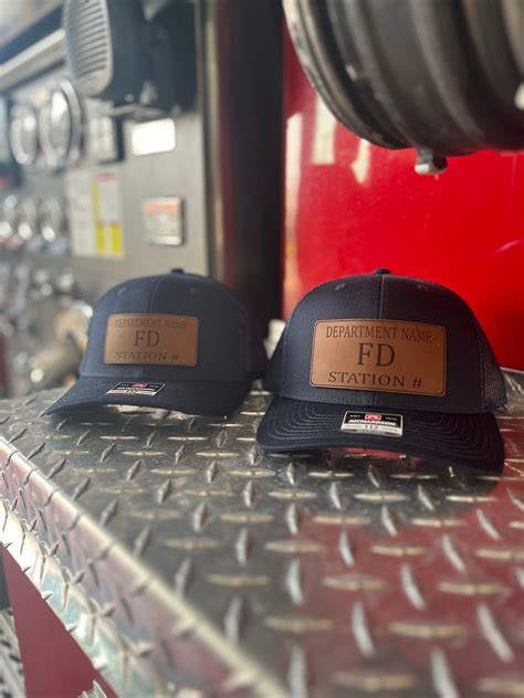 Leather Patch Hats Custom Leather Fire Station Passport Tag Etsy