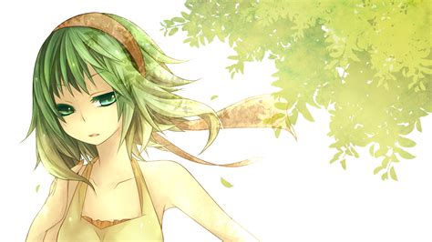 Green Eyes Green Hair Gumi Short Hair Vocaloid Anime Wallpapers