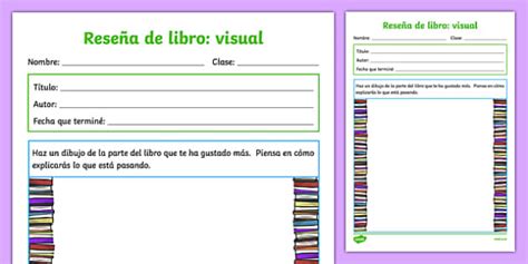 Rese A De Libro Visual Hecho Por Educadores Twinkl