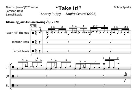 Drum Transcription Take It Jason JT Thomas Jamison Ross