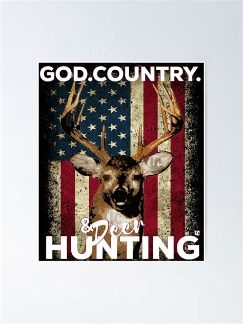 God Country And Deer Hunting American Flag Whitetail Buck Design