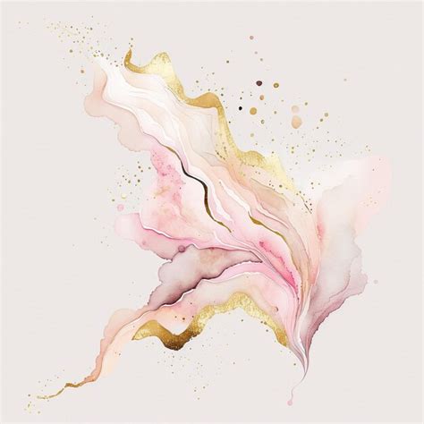 Premium Ai Image A Pink And Gold Abstract Painting With Gold And Pink Paint