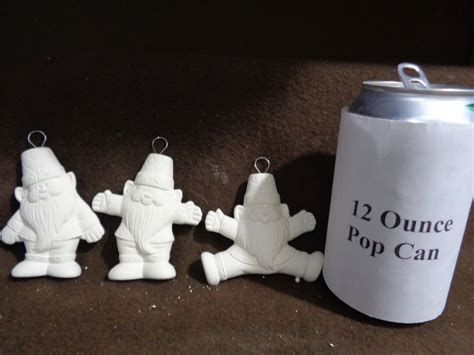 Ceramic Bisque Ornaments 3 Crackpot Gnomes 3 Tall Ready To Paint D511