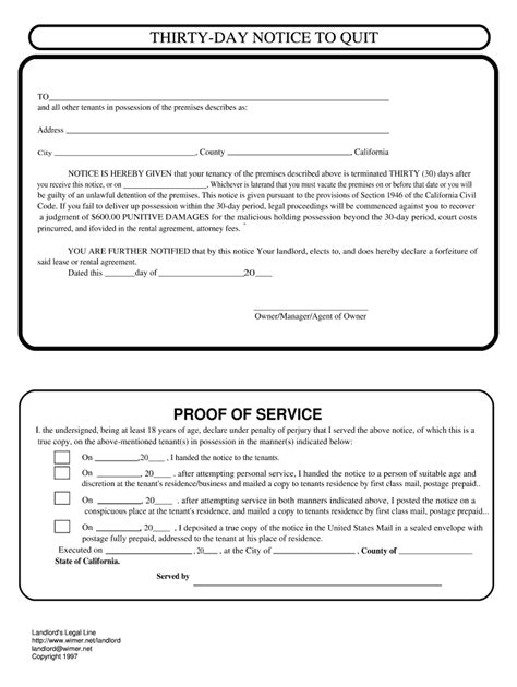 Day Notice To Vacate Commercial Property California Fill Out Sign