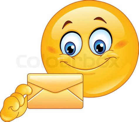 Emoticon with envelope | Stock Vector | Colourbox