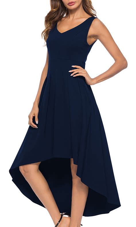 Sarin Mathews Womens V Neck High Low Hem Club Cocktail Party Dress