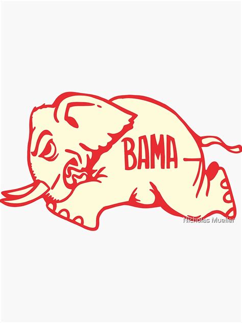 "Vintage Bama Elephant Logo Design" Sticker by Nick1713 | Redbubble