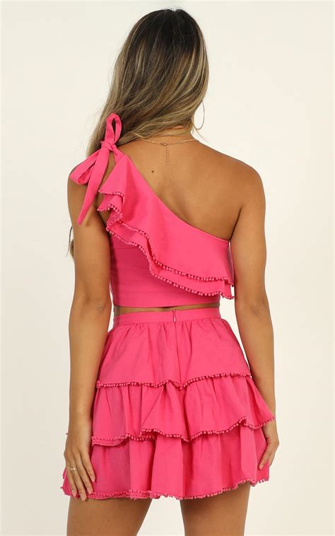 Rooftop Spritz Two Piece Set In Hot Pink Showpo