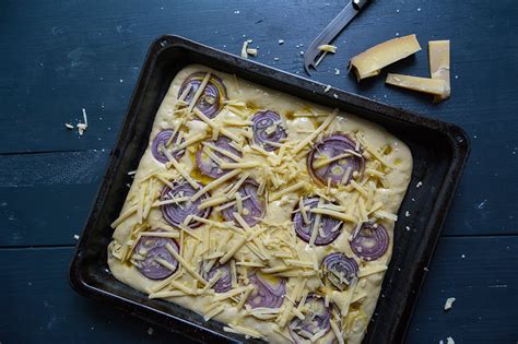 Gruyère and Red Onion Focaccia Meike Peters eat in my kitchen