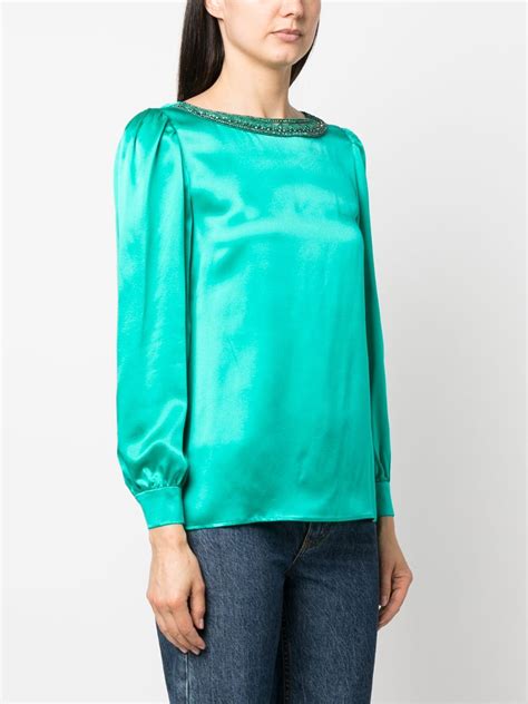 Alberta Ferretti Silk Long Sleeved Blouse Farfetch