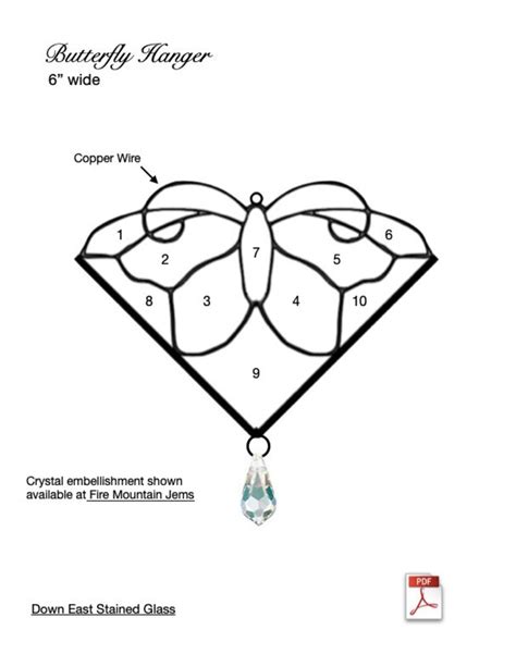 Butterfly Hanger Stained Glass Pattern Pdf Etsy