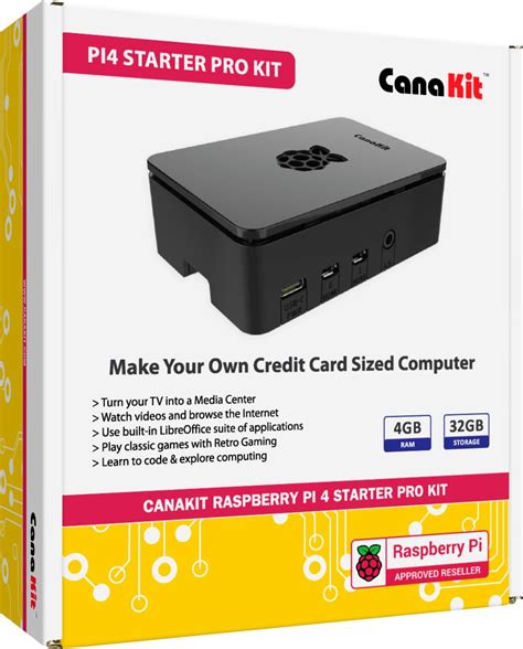 Best Buy Canakit Raspberry Pi 4 Starter Pro Kit 4gb Ram Black Pi4 4gb Str32w C4 Blk Rt