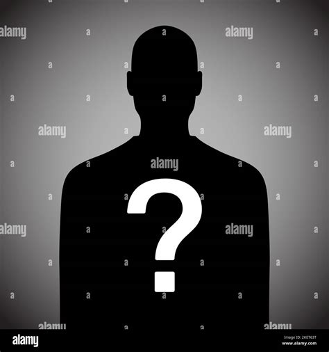 Anonymous Man Black Silhouette With Question Mark Incognito Male