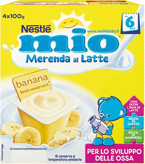 Nestlé Mio Merenda al Latte Banana senza Glutine da 6 Mesi 4 Vasetti