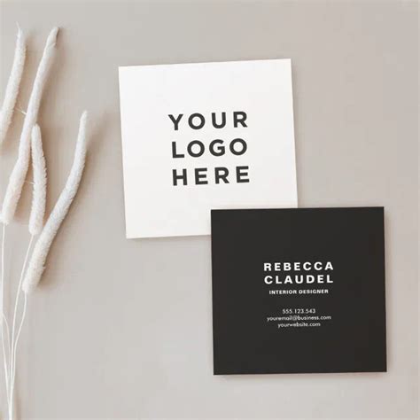 Your Business Logo Simple Minimalist Square Business Card Zazzle