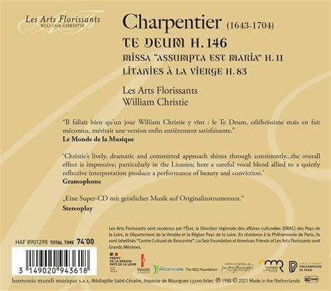 Charpentier Te Deum H 146 Marc Antoine Charpentier Les Arts