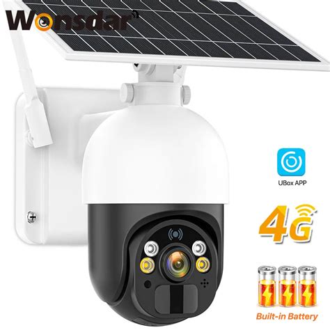 EpiCard Caméra de surveillance extérieure solaire PTZ IP WiFi HD 2K 4G