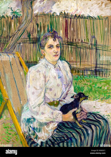 Henri De Toulouse Lautrec Lady With A Dog Portrait Painting 1891