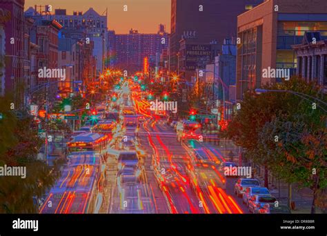 Traffic On 125th Street Harlem New York Stock Photo Alamy