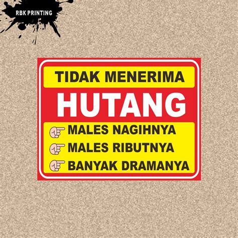 Stiker Tidak Menerima Hutang Sticker Vinyl Waterproof Lazada Indonesia