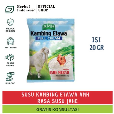 Jual Susu Kambing Etawa Full Cream AMH Sachet Dengan Jahe Merah