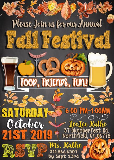 Unique Fall Festival Invitations Pumpkin Fall Harvest Party - Etsy