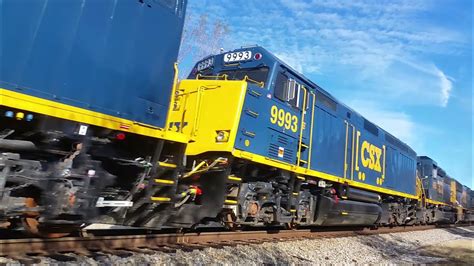 CSX Manifest Train With A Five Motor Lashup An Two Special End Power On