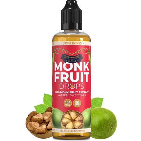 100 Pure Monk Fruit Extract 6 Drops 1 Tsp Of Sugar Zero Calories Non Gmo No Fillers