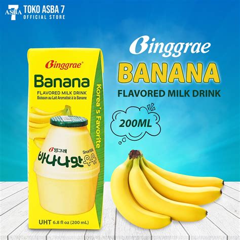 BINGGRAE BANANA FLAVORED MILK DRINK 200ML Asba Jaya Berkah