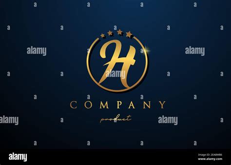 H Luxury Alphabet Letter Logo For Company And Corporate In Gold Colour