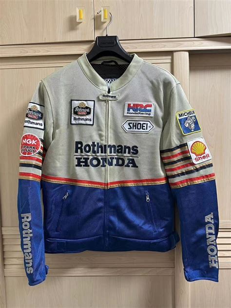 ロスマンズ ホンダ Rothmans HONDA HRC レーシングスーツ 刺繍メッシュジャケットHRC NSR SHOEI 2XLサイズ