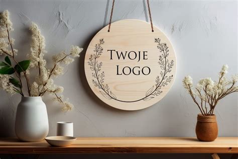 Drewniana Okr G A Tabliczka Z Twoim Logo Naturalna Decoprint Pl