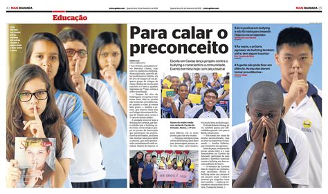 A O De Alunos Contra Bullying Destaque Em M Dia No Rio Not Cias