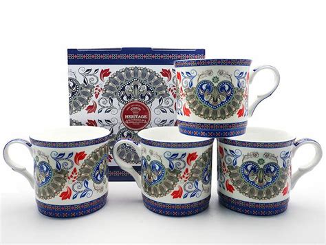 Heritage Bone China Imari Mugs Set Of 4 Gift Boxed