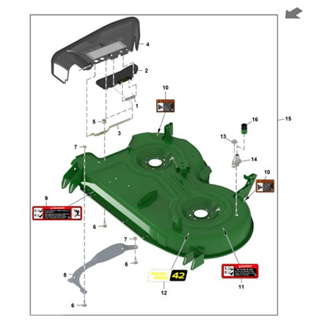 John Deere Accel Deep 42A Mower Deck Shell AUC20092