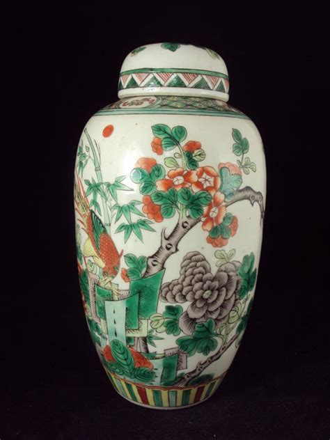 Porcelain Famille Verte Vase With Cover China 19th Century Catawiki